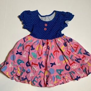 Pink and blue ABC dress